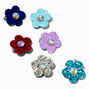 Claire&#39;s Club Gem jewel Tone Flower Hair Clips - 6 Pack,