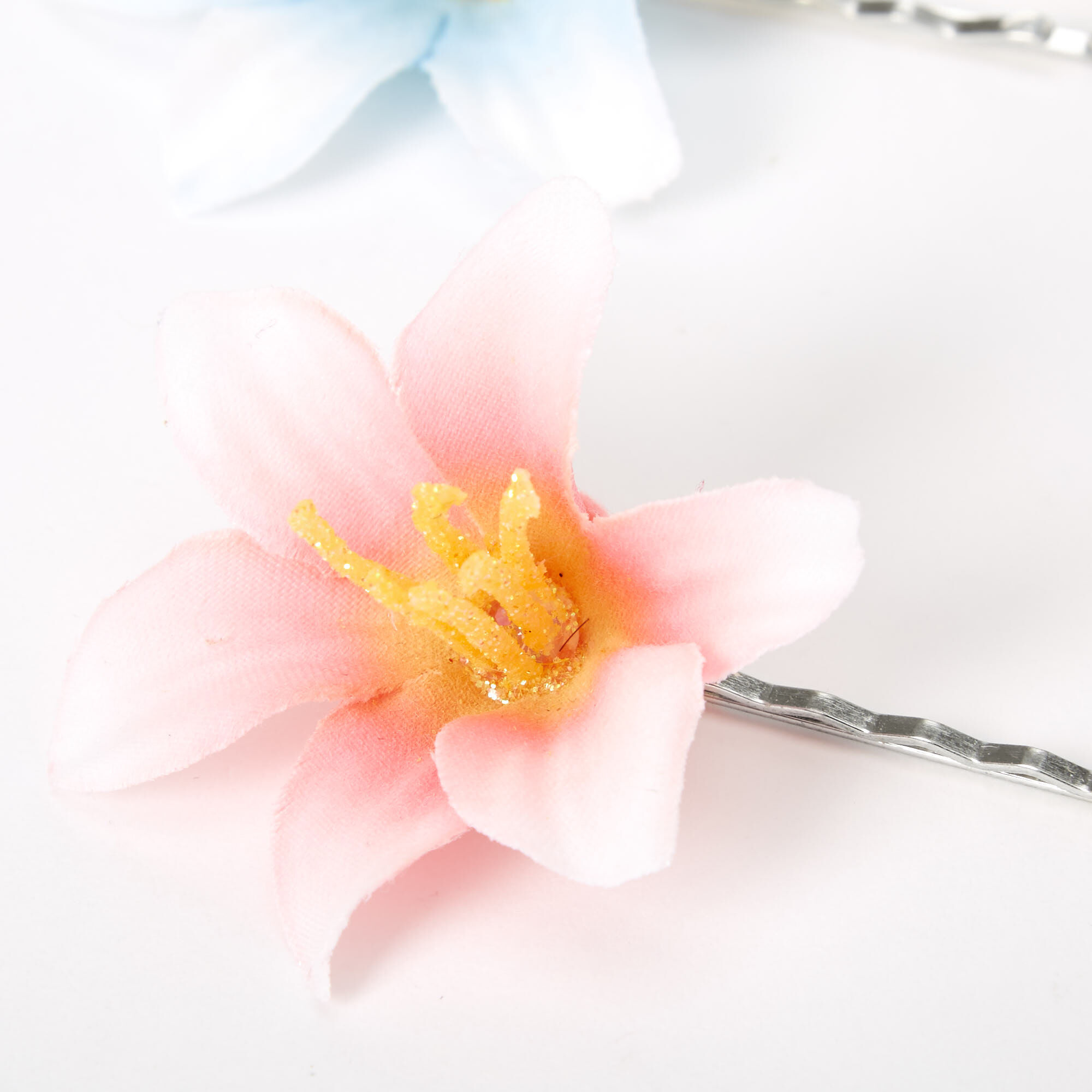 Tropical Orchid Flower Hair Pins - 6 Pack,