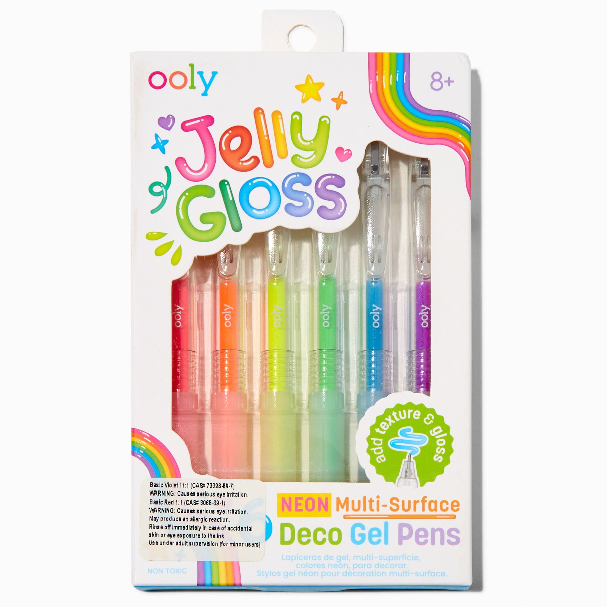 ooly® Jelly Gloss Neon Multi-Surface Deco Gel Pens - 6 Pack,