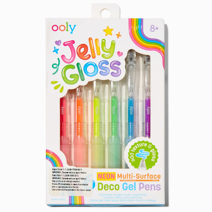 ooly&reg; Jelly Gloss Neon Multi-Surface Deco Gel Pens - 6 Pack,