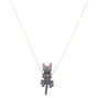 Hanging Cat Pendant Necklace - Grey,