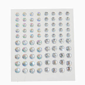 Iridescent Crystal Hair Gems - 80 Pack,