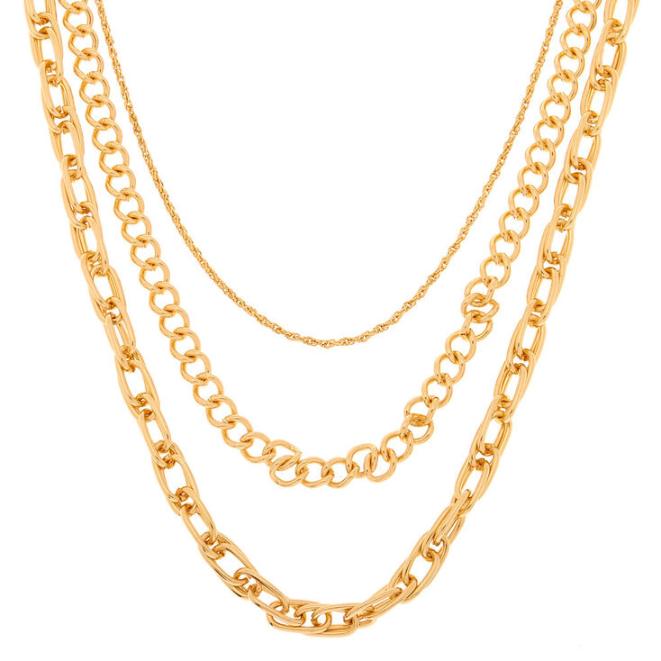 Gold Chain Multi Strand Necklace | Claire's US