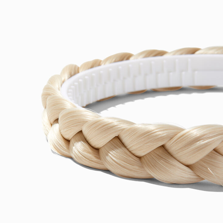 Platinum Blonde Faux Hair Braided Headband,