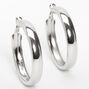 Silver 50MM Tube Hoop Earrings,