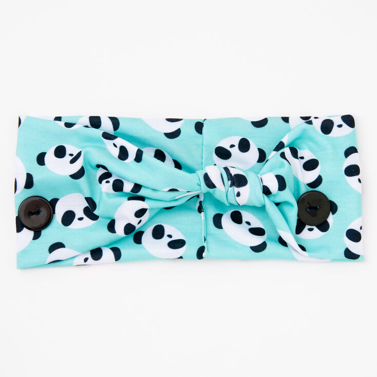 Claire&#39;s Club Panda Print Button Headwrap - Mint,