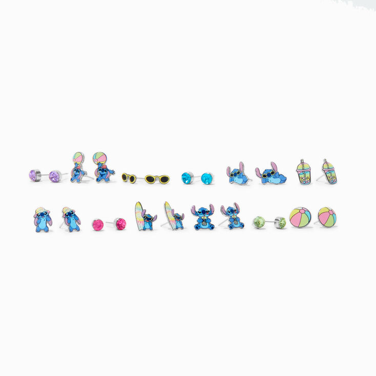 Disney Stitch Claire&#39;s Exclusive Summer Stud Earring Set - 12 Pack,