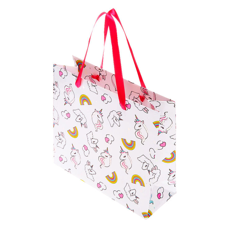 Medium White Unicorn Gift Bag,