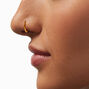 18k Gold Plated Titanium Braided 18G Clicker Hoop Nose Ring,