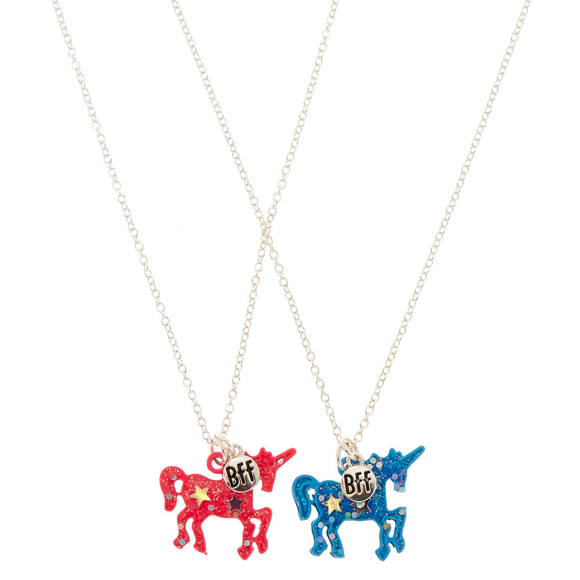 Best Friends Glitter Unicorn Pendant Necklaces 2 Pack Claire S
