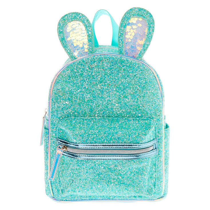 Glitter Bunny Small Backpack - Mint,