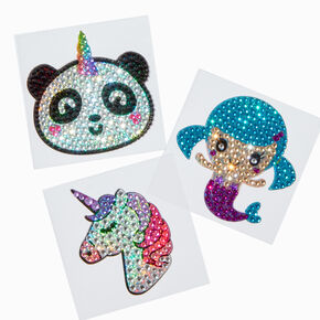 StickerBeans&reg; x Claire&#39;s Mermaid Panda Rhinestone Sticker Set - 4 Pack,