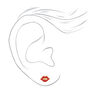 Gold Lips Stud Earrings - Red,