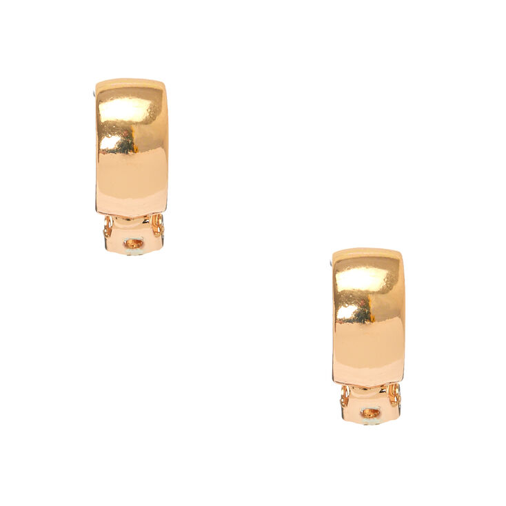 Rose Gold 10MM Clip On Hoop Earrings,