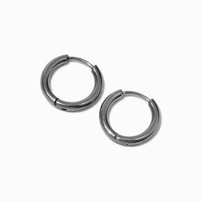Silver Titanium 10MM Tube Hoop Earrings,