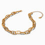 Gold-tone Chunky Pop Tab Chain Necklace,