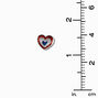 Patriotic Red, White, &amp; Blue Heart Stud Earrings,