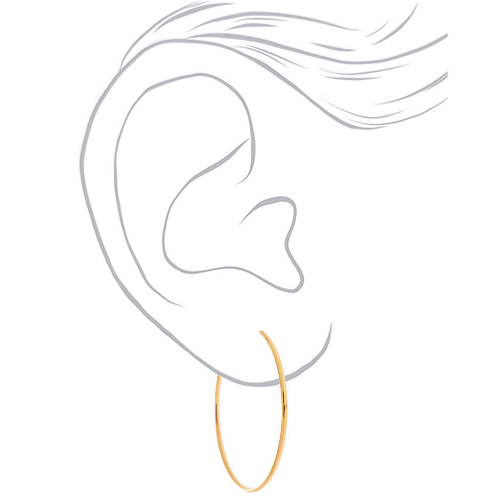 18ct Gold Plated 30MM Hoop Earrings,