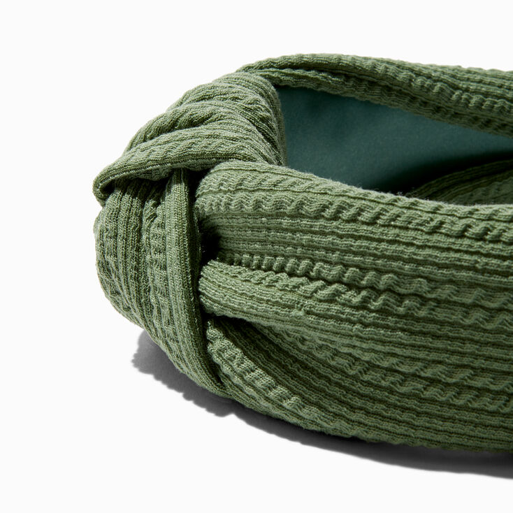 Olive Crinkle Knotted Headband,