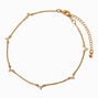 C LUXE by Claire&#39;s 18k Yellow Gold Plated Triangle Crystals Chain Anklet,
