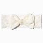 Claire&#39;s Club Pearl White Lace Bow Headwrap,