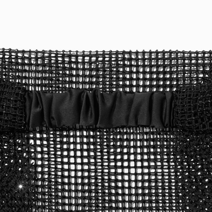 Black Diamante Mesh Head Scarf,