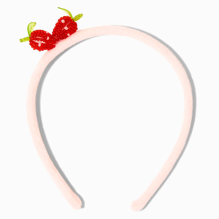 Beaded Strawberry Pink Thin Headband,