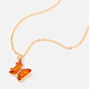 Collier &agrave; pendentif couleur dor&eacute;e 40&nbsp;cm pierre de naissance papillon - Novembre,