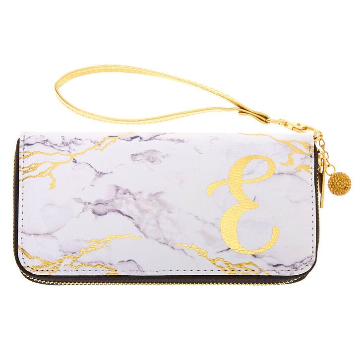 Claire's Pochette poignet couleur marbré à initiale - E