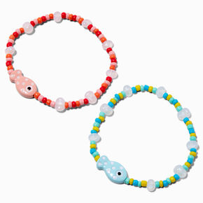 Best Friends Beaded Fish Charm Stretch Bracelets - 2 Pack,