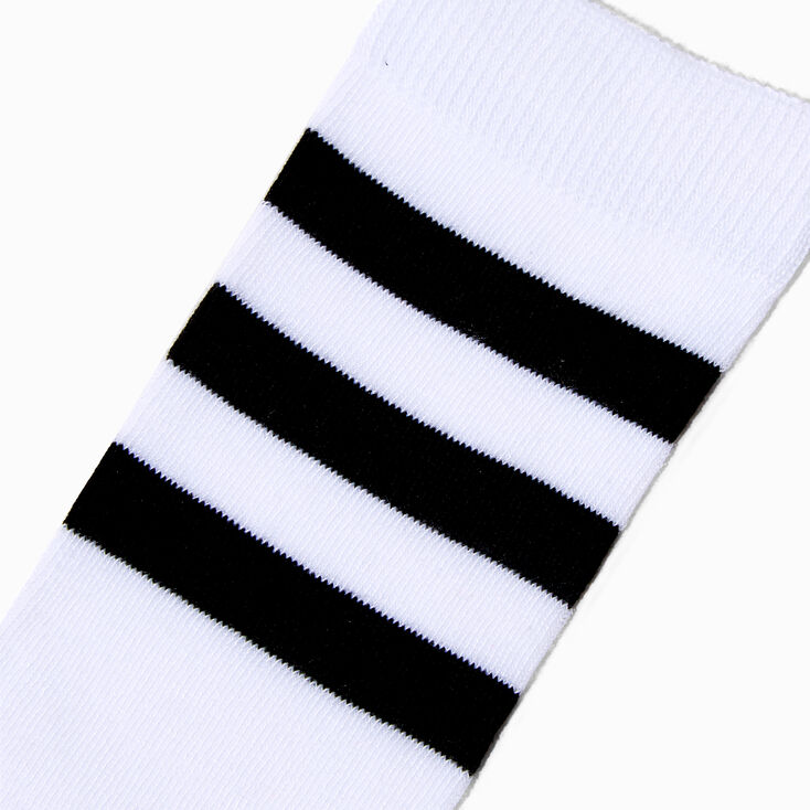 Black Stripe Over the Knee Socks