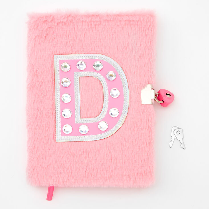 Giant Initial Furry Lock Diary - D,