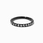 18G Black Titanium Crystal Hoop Clicker Nose Hoop,