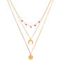 Gold Western Coin Multi Strand Necklace,