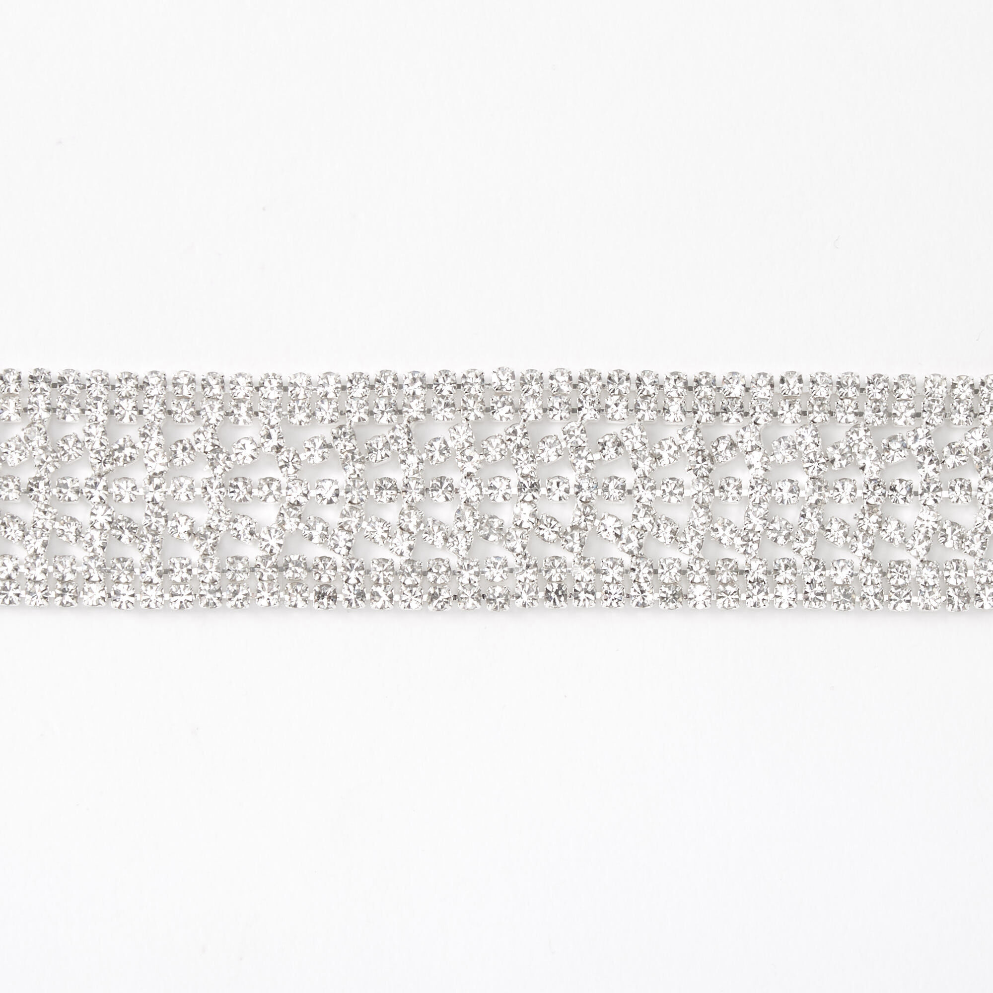 Silver Rhinestone Alligator Choker Necklace,