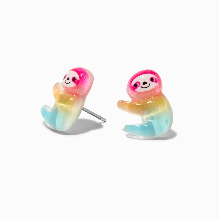 Clous d&rsquo;oreilles paresseux arc-en-ciel,