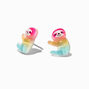 Clous d&rsquo;oreilles paresseux arc-en-ciel,