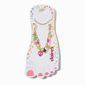 Claire&#39;s Club Evil Eye Gold Charm Anklets - 3 Pack,