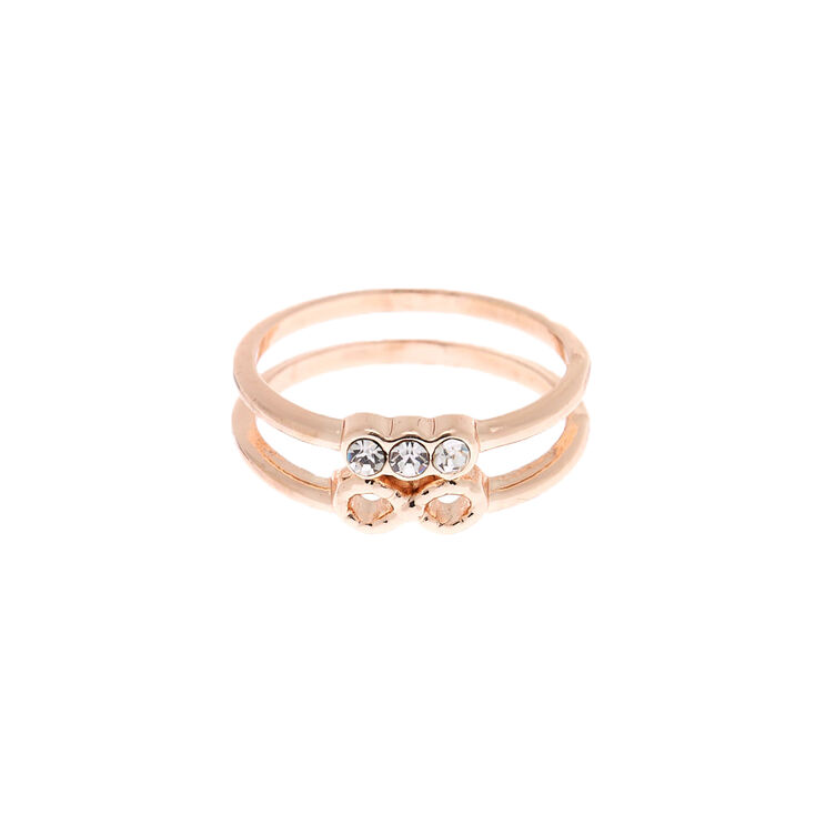 Rose Gold Infinity Stone Midi Ring,