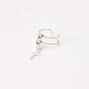 Silver Crystal Cross Ear Cuff,