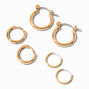 Gold Graduated Hinge Hoop Earrings &#40;3 Pack&#41;,
