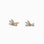 C LUXE by Claire&#39;s 18kt Gold Plated Cubic Zirconia Flower Stud Earrings,