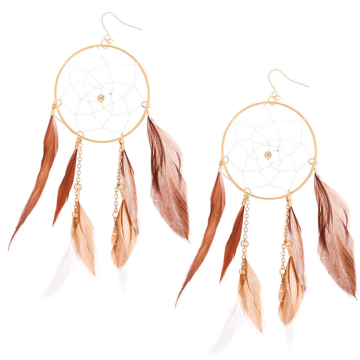 Claire's Pendantes attrape-rêves marron 12,7 cm couleur doré