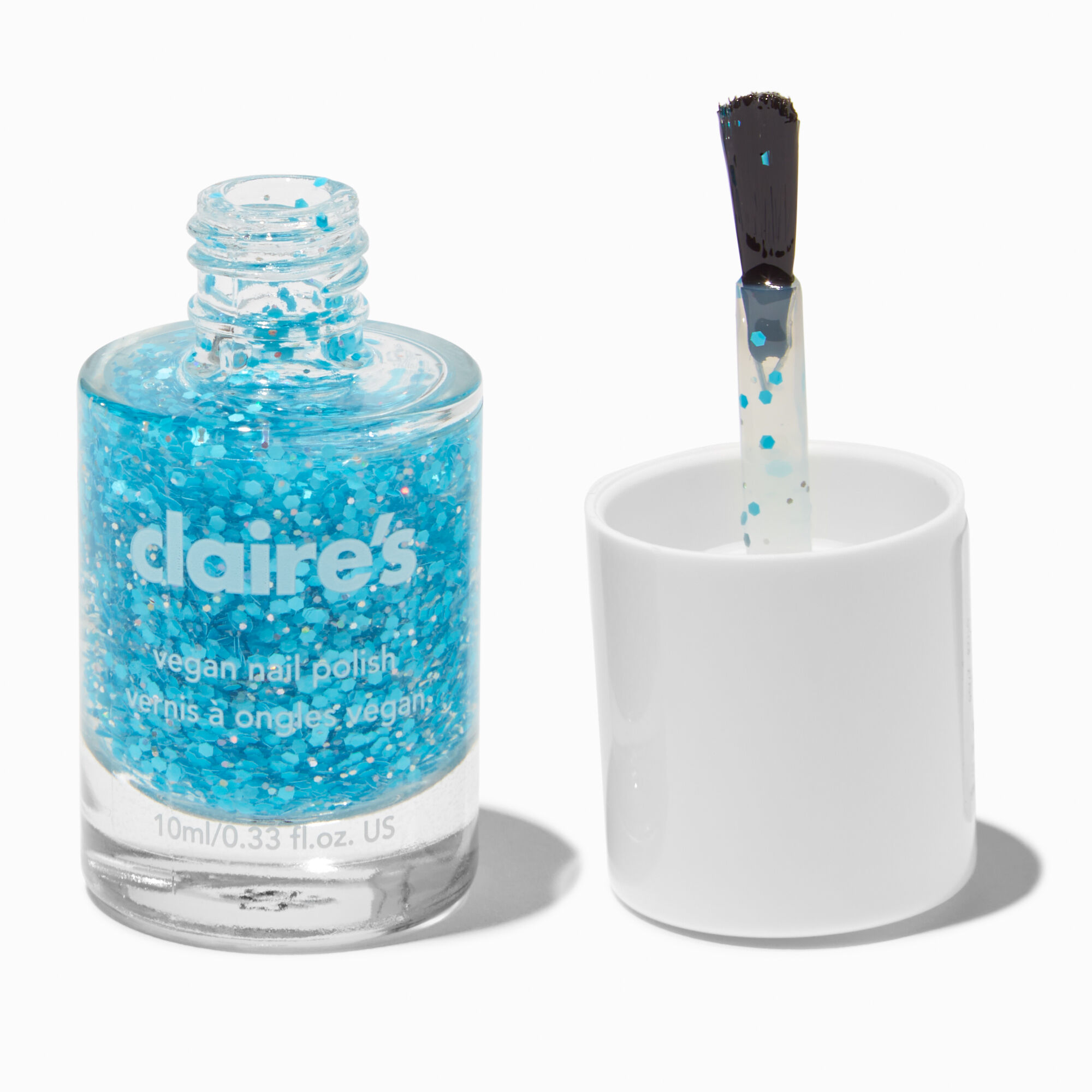 View Claires Vegan Glitter Nail Polish Rain Splash information