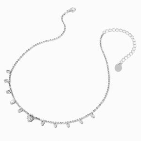 Silver-tone Cubic Zirconia Jasmine Choker Necklace,