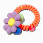 Purple Flower Orange Spiral Hair Tie,