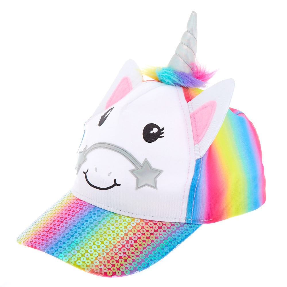 Claire s Club Sequin Unicorn Baseball Hat
