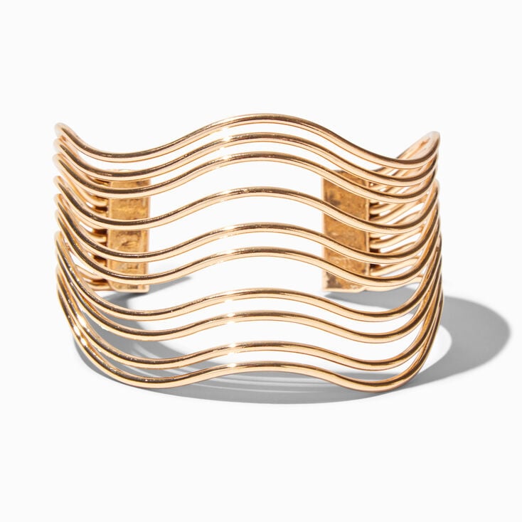 Gold-tone Wave Cuff Bracelet,