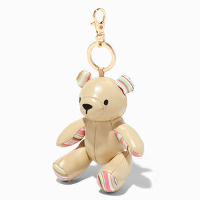 Swirl Stripes Stuffed Bear Keychain,