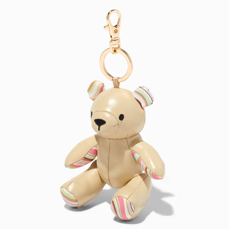 Swirl Stripes Stuffed Bear Keychain,